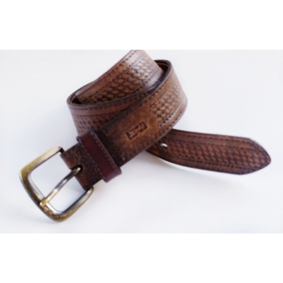 Levi's Accessories - Vtg Levi's Western Cowboy Brown Leather Belt 30